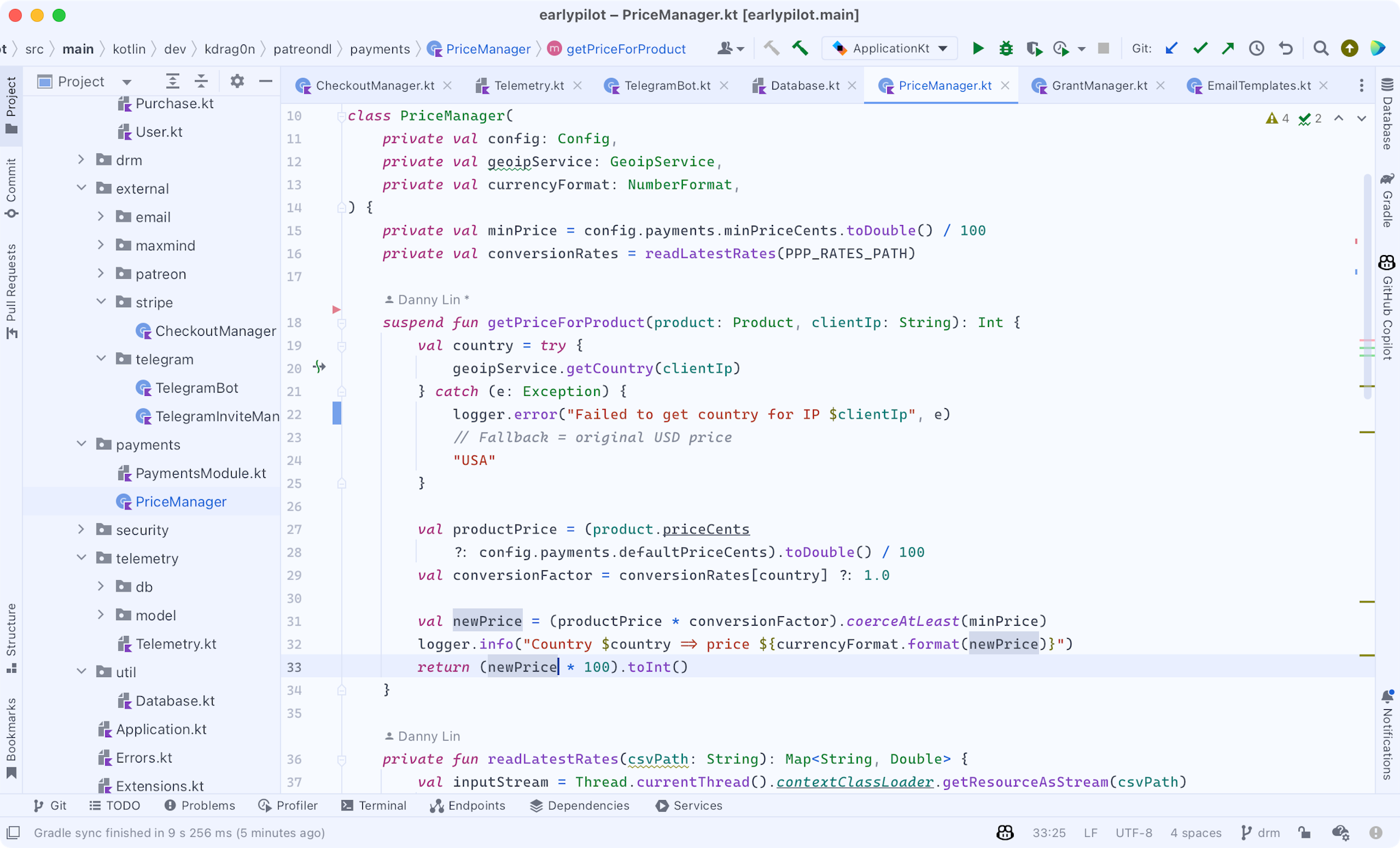 Screenshot of AppCode with a Hueflake theme