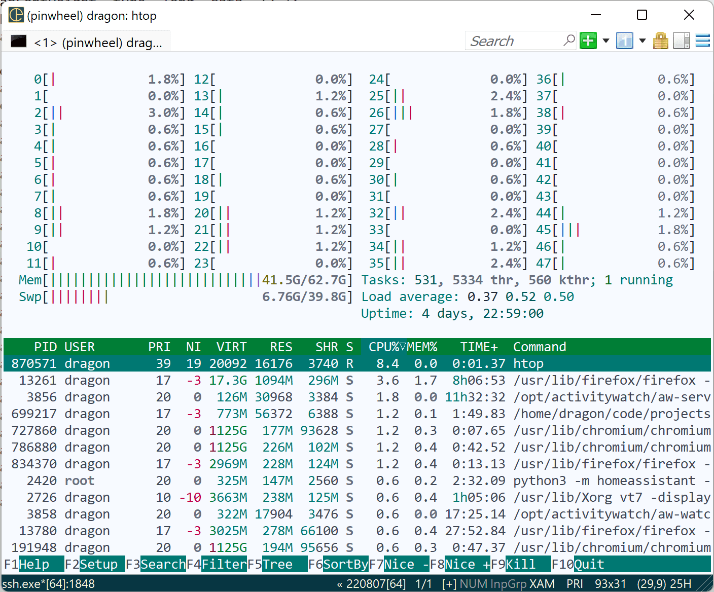 Screenshot of ConEmu with a Hueflake theme