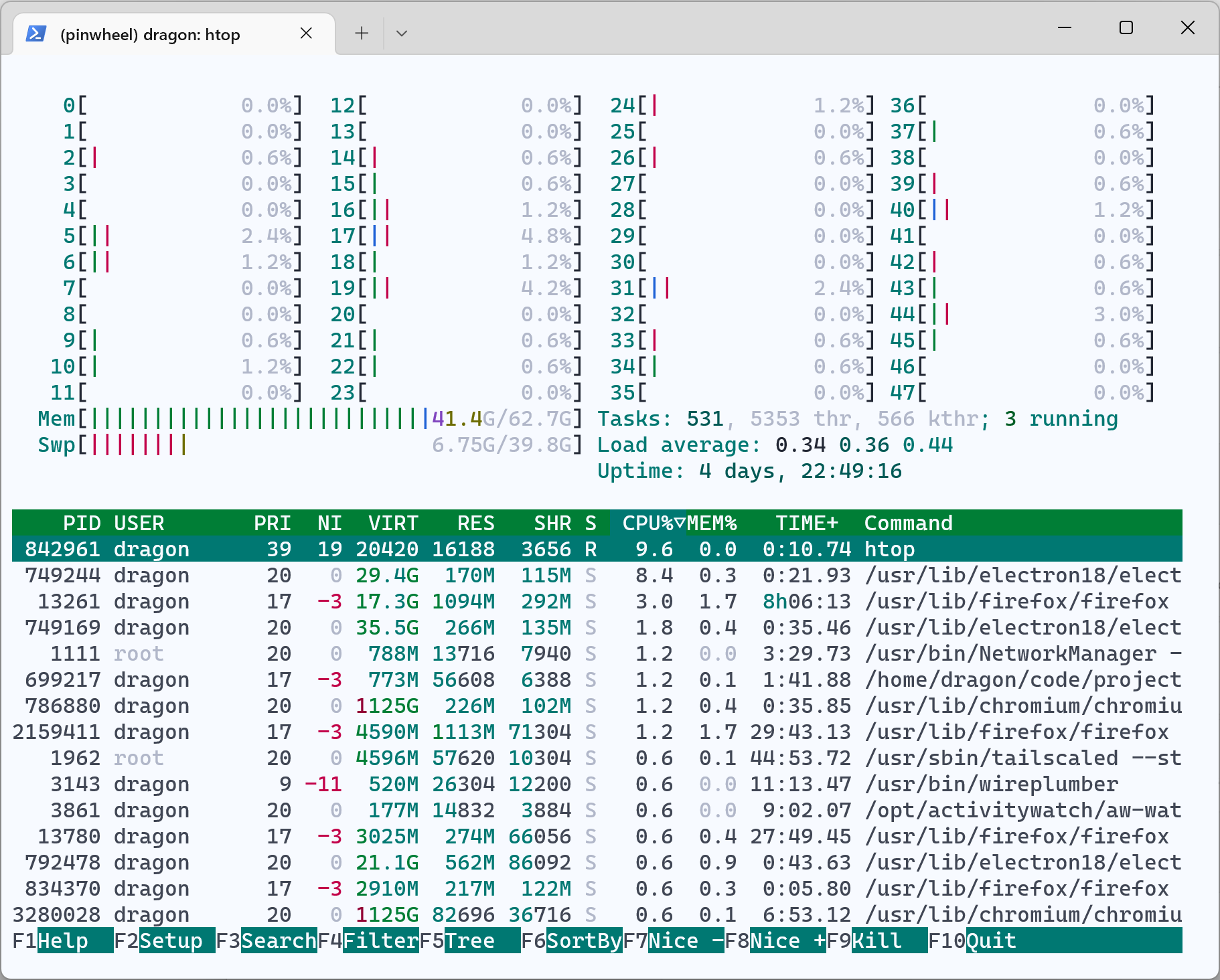 Screenshot of Windows Terminal with a Hueflake theme